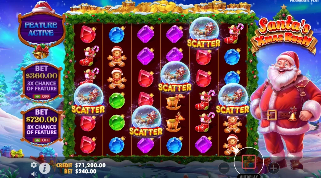 Santa’s Xmas Rush-ซานต้าเอกซ์รัช-Pragmatic-Playใหม่2024-เว็บตรง-111OMG