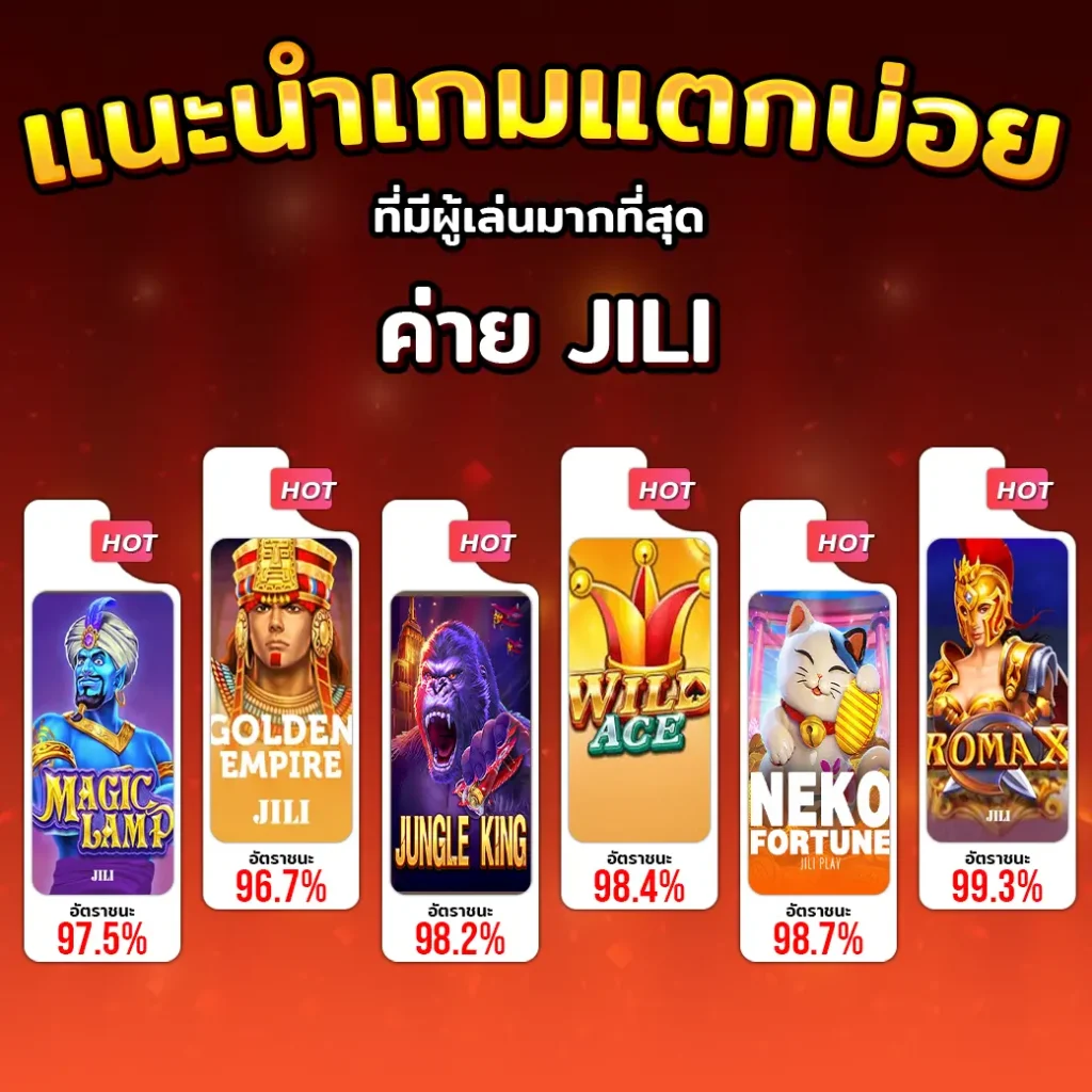 6 เกมฮิต jili slot แตกบ่อย กำไรงาม